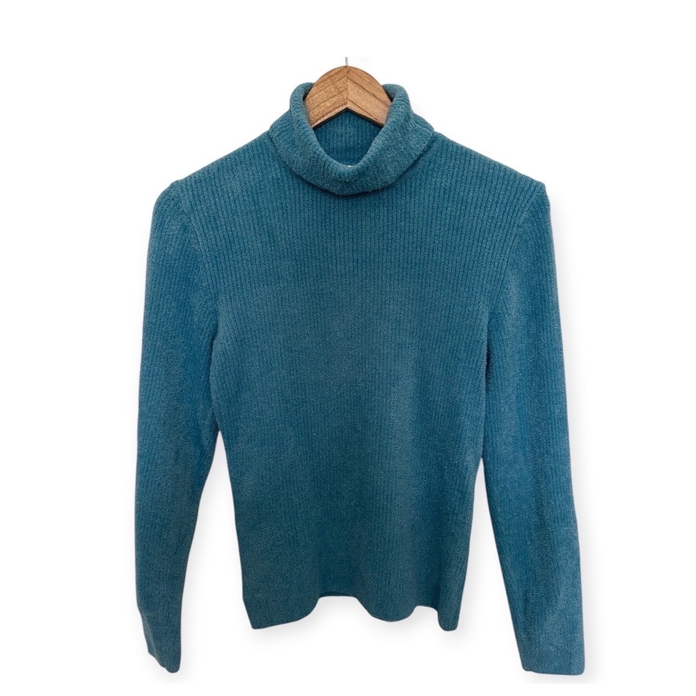 Talbots Turtleneck Sweater Teal Blue Small Petite Women